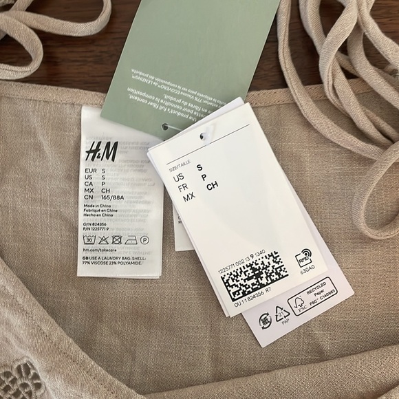 H & M Beachwear Top, tan, size small, NWT - Picture 3 of 3